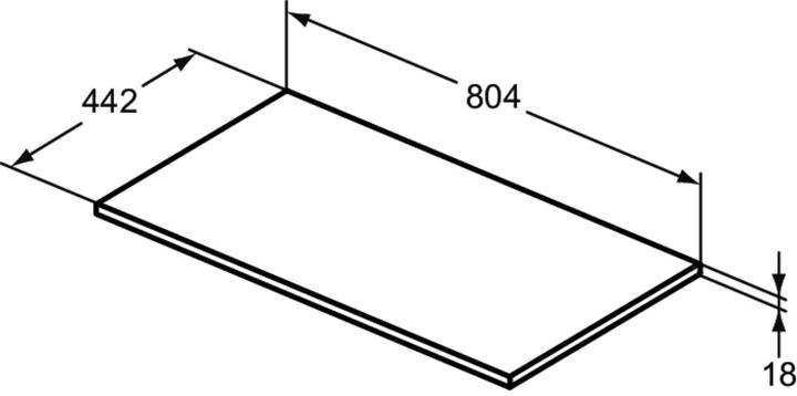 Immagine prodotto Ideal Standard Ideale Standard CONNECT Air console in legno, per basi armadio 800mm E0849, 804x442x18mm.