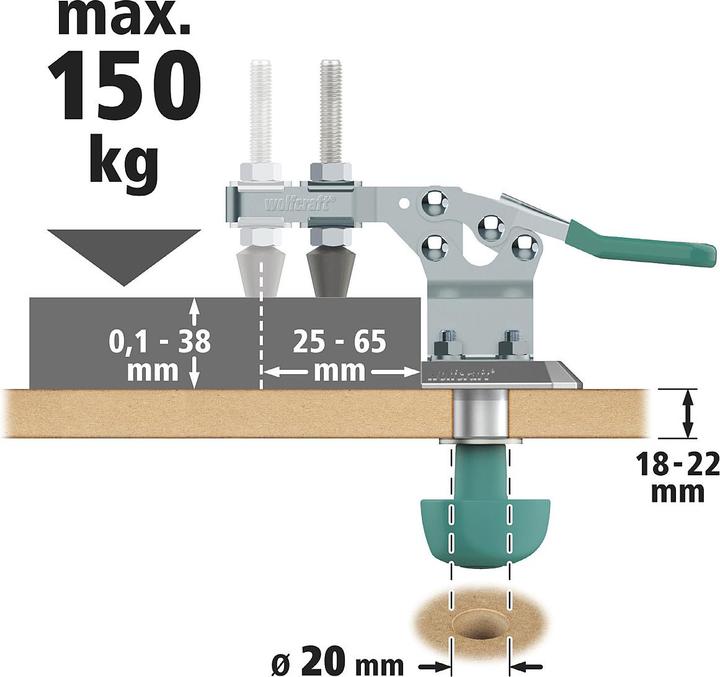Actual product image wolfcraft 1 Mobile quick release (38 mm)