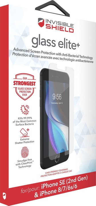 Produktbild Zagg InvisibleShield Glass Elite+ Apple (e) (1 Stück, Apple iPhone 6, Apple iPhone 7, Apple iPhone SE, Apple iPhone 6s, Apple iPhone 8)