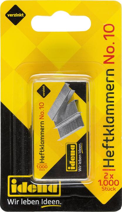 Idena Staples No.10 2 x 1,000 pieces, galvanised (2 x)