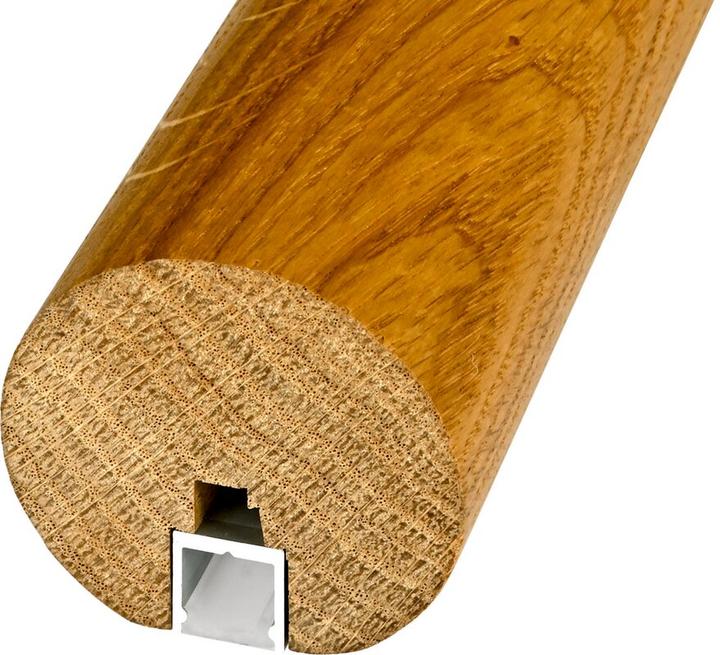 Actual product image OK-Line Rundhandlauf Eiche LED 2450mm, lackiert (Lacquered wood)