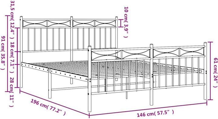 Image du produit vidaXL Bettgestell (140 x 190 cm)
