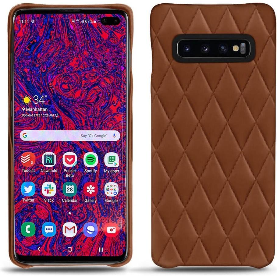 Thumbnail - Noreve Lederschutzhülle (Samsung Galaxy S10 5G), Smartphone Hülle, Braun
