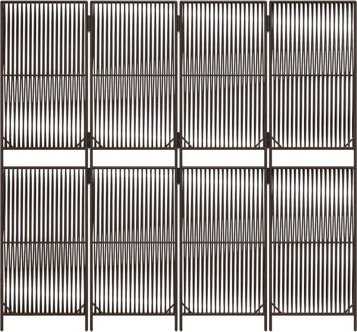 Actual product image vidaXL Screen 4-piece brown poly rattan,Colour: Brown,Material: Poly