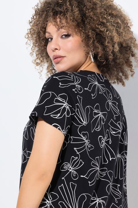 Produktbild Ulla Popken T-Shirt, Schleifen, A-Linie, Tunika-Ausschnitt, Halbarm (62)