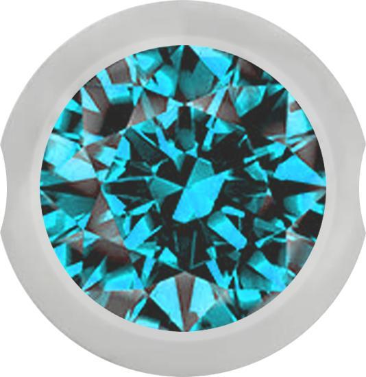 Immagine prodotto Star Piercing Chiusura a sfera argento con cristallo acqua (senza ottone, Acciaio chirurgico 316L)
