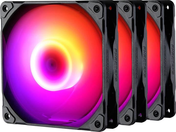Actual product image Phanteks M25 PWM D-RGB fan, 3-pack - 120mm, black (120 mm, 3x)