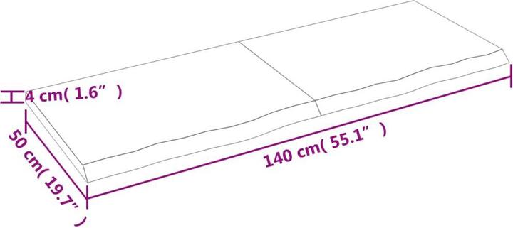 Actual product image vidaXL Tischplatte (140 x 50 cm)