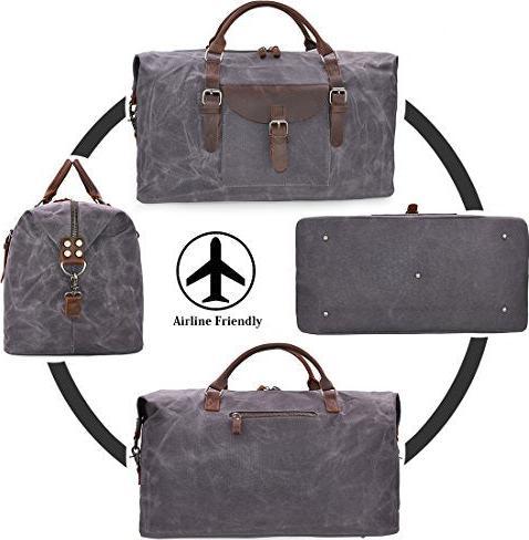 Produktbild Only-Bags.Store Reisetaschen Herren Leder Wasserdicht Canvas Weekender Tasche
