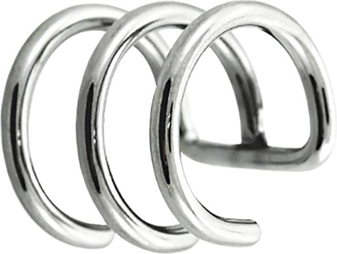 Produktbild Star Piercing Fake Ear Cuff silber mit 3 Ringen (ohne Messing, Chirurgenstahl 316L)