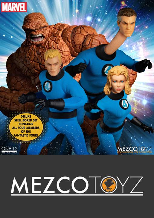 Image du produit Mezco Toys Marvel figurines 1/12 Fantastic Four Deluxe Steel Box Set 16 cm