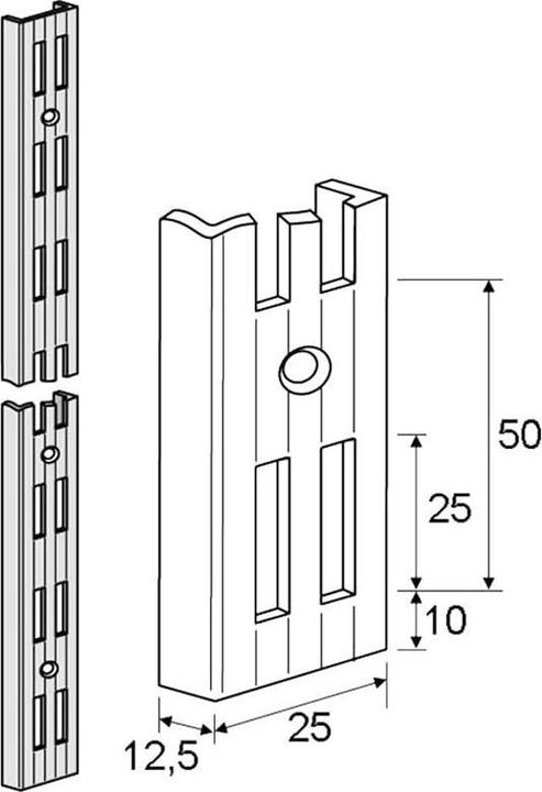 Immagine prodotto Element-System Guida a muro 2 file 1 pz.