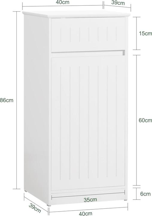 Actual product image SoBuy Laundry cupboard with fold-out laundry chest (40 x 39 x 86 cm)