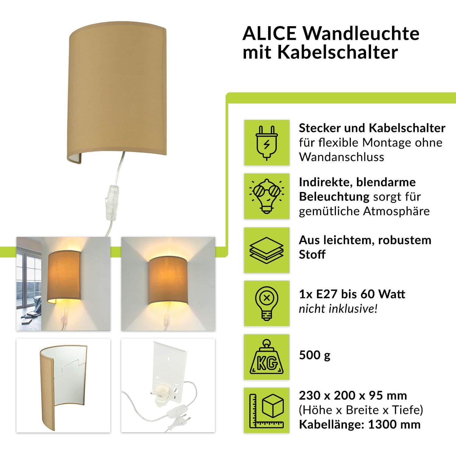 Thumbnail - Licht-Erlebnisse, Wandleuchte + Deckenleuchte, Alice (E27)