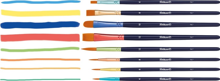 Actual product image Pelikan Brush set with 8 synthetic brushes, number of brushes: 8 pieces