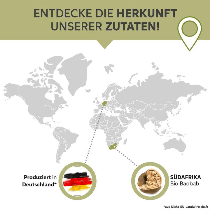 Produktbild Eltabia Bio Baobab-Pulver | Affenbrotbaum gemahlen | Apothekerbaum in Rohkost Qualität (Pulver, 200 g)