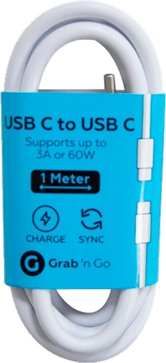 Actual product image Grab&Go Grab 'N Go USB-C - USB-C cable 1 metre white (1 m)