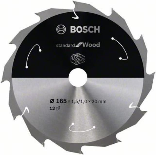 Productafbeelding Bosch Professional Zubehör Cirkelzaagblad Standaard voor hout, 165x1,5/1x20, 12 tanden