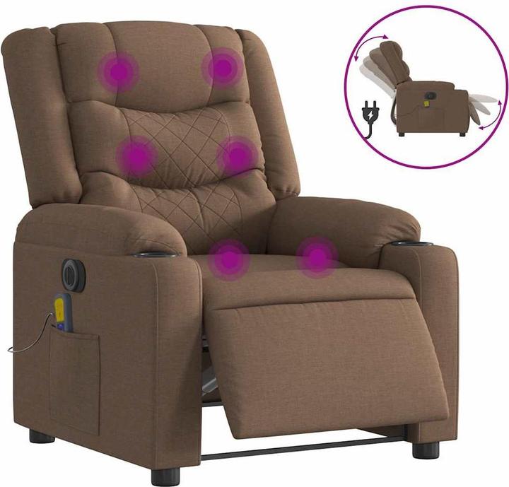 Actual product image vidaXL Massage chair electric brown fabric