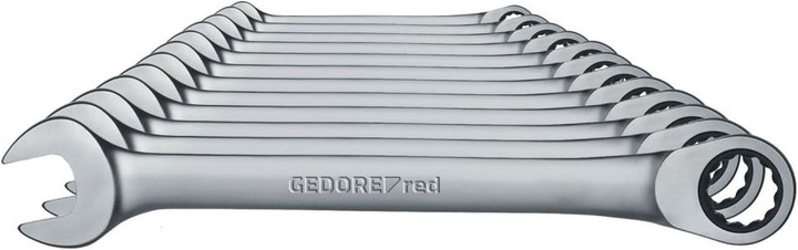 Actual product image Gedore Red Combination ratchet open-end spanner set metric 12 pieces (19 mm, 8 mm, 10 mm, 14 mm, 18 mm, 11 mm, 12 mm, 17 mm, 15 mm, 13 mm, 9 mm, 16 mm)