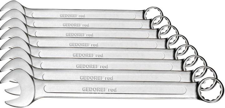Produktbild Gedore Red red Ring-Maulschlüssel-Satz, 8-teilig, SW 8-19, Chrom-Vanadium-Stahl, Silber (19 mm, 12 mm, 14 mm, 16 mm, 10  mm, 18 mm, 17 mm, 11 mm, 15 mm, 9 mm, 13 mm)
