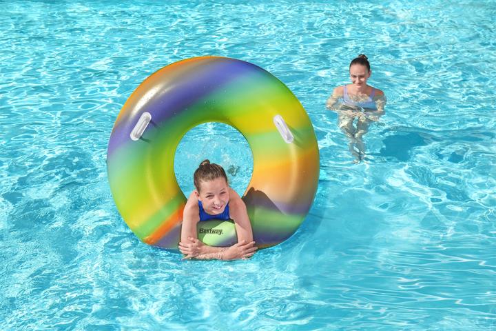 Actual product image Bestway Swimming ring Rainbow 1.19m