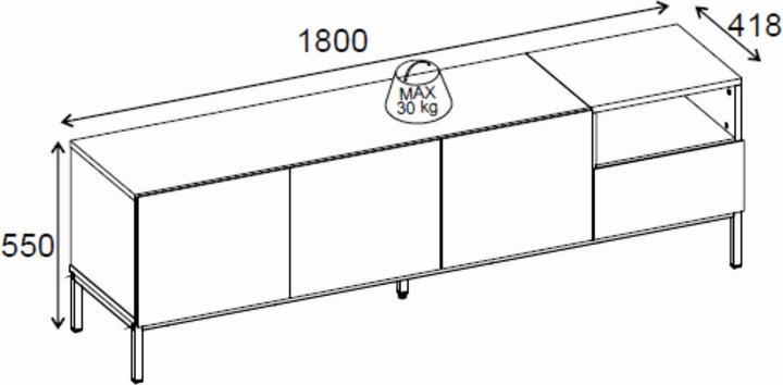 Image du produit Skye Decor Cailin 180 TV Stand (180 x 41.80 x 55 cm)
