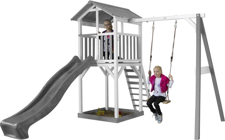 Produktbild Axi Beach Tower Spielturm mit Einzelschaukel - Graue Rutsche