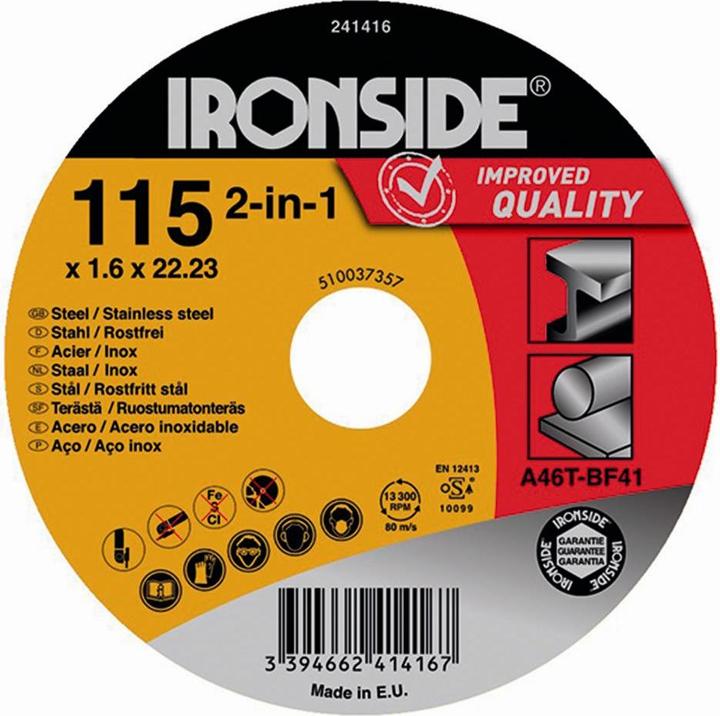 Produktbild Ironside Trennscheibe 115x1,6x22 für Stahl+Inox