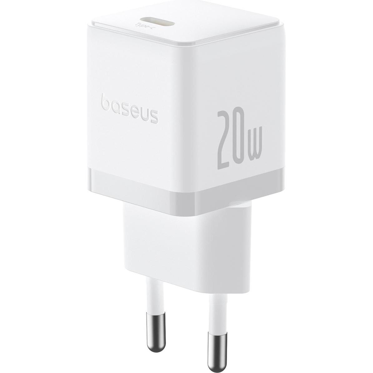 Baseus - Wall Charger Palm (P10111602213-00) - Fast Charger, Type-C, PD 20W, 5V/3A - Moon White (20 W), Caricatore USB, Bianco