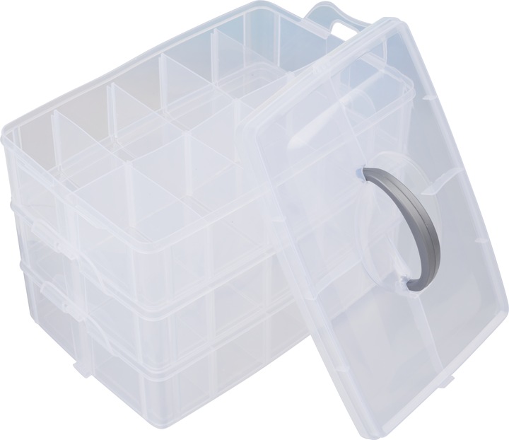 Image du produit VBS 2 boîtes empilables avec poignée, 3 pcs. (24.5 x 16.5 x 18 cm)