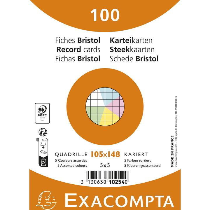 Produktbild Exacompta Schede Indice Rigate (A6, 100x, 205 g/m²)