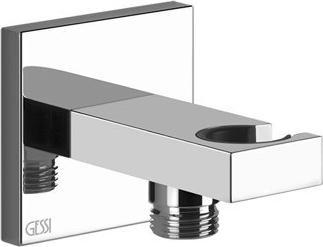 Gessi Rettangolo Wandanschlussbogen 1/2 und Halterung für die Handbrause, Eigensicher, 20161