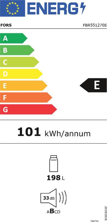 Energy Label Fors Kühlschrank Einbau FBR 551270 E (198 l)