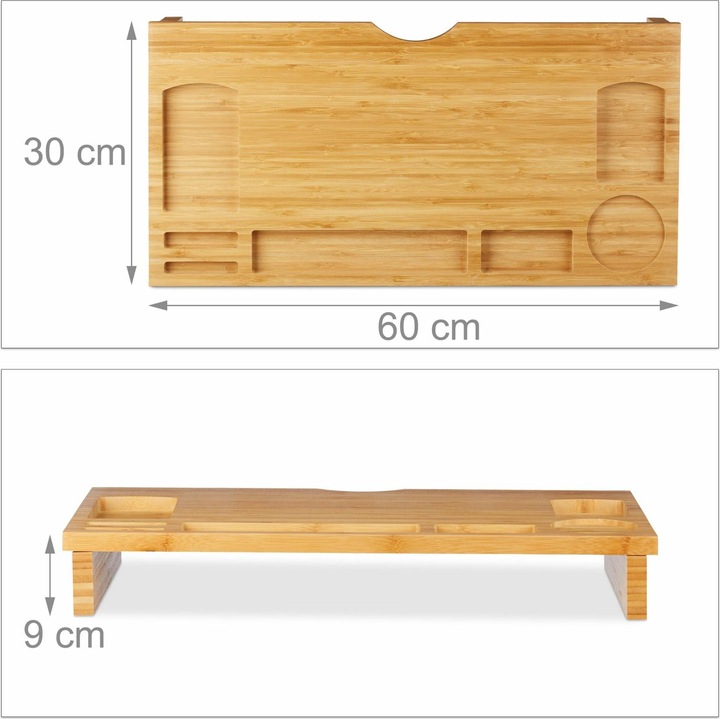 Immagine prodotto Relaxdays Porta Notebook Bambù & Alluminio, Naturale