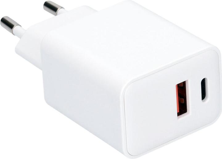 Produktbild Mobiparts Wall Charger Dual USB-C/USB-A with USB-C to USB-C cable White (30 W, 2 Ports)
