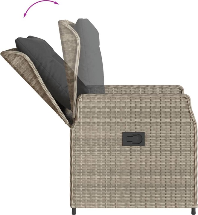 Produktbild VidaXL Gartenmöbel Essgruppe Gartengarnitur Sitzgruppe 7tlg Hellgrau Poly Rattan (160 cm)