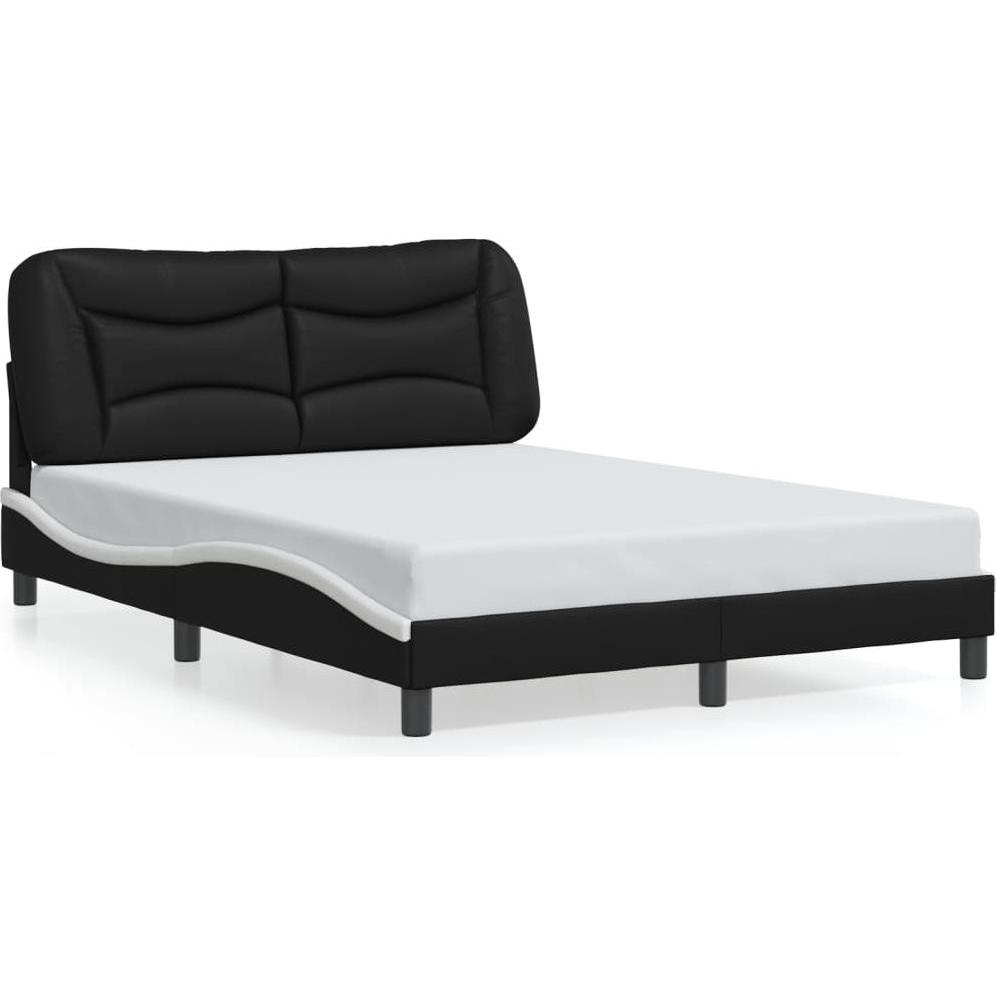 VidaXL, Bett, Bettgestell mit Kopfteil Kunstleder (120 x 200 cm)