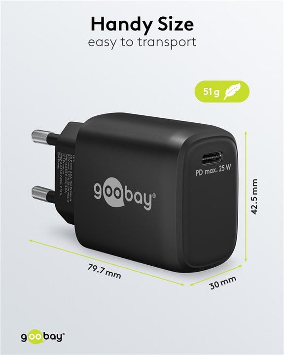 Image du produit Goobay Chargeur rapide USB-C Power Delivery Compact (25 W, 1 portion)