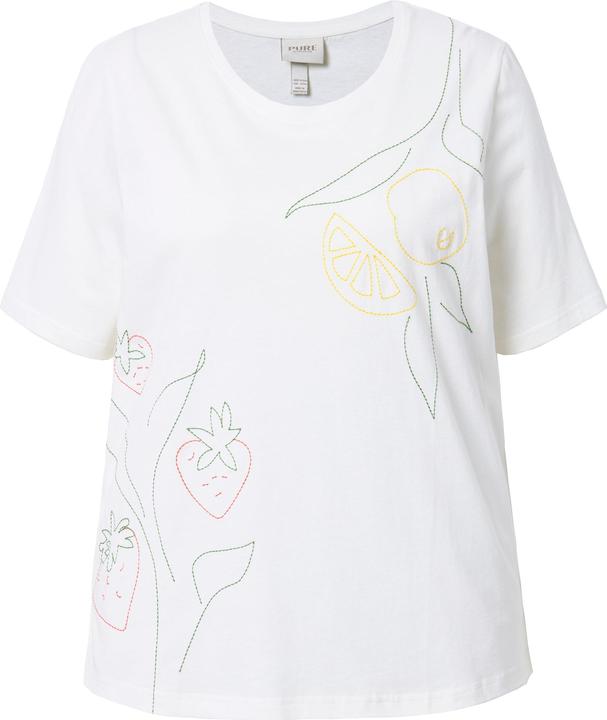 Actual product image Ulla Popken Eco Cotton Fruit Embroidered Short Sleeve Tee (58)