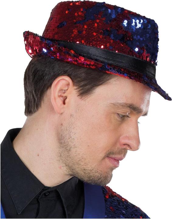 Produktbild Rubies Hut Fedora blau / rot Wendepailetten