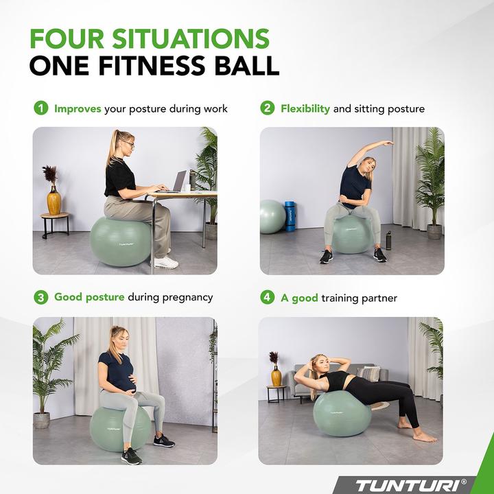 Image du produit Tunturi Gym Ball - Fitnessball reissfest ABS 55 cm Mintgrün (55 cm)