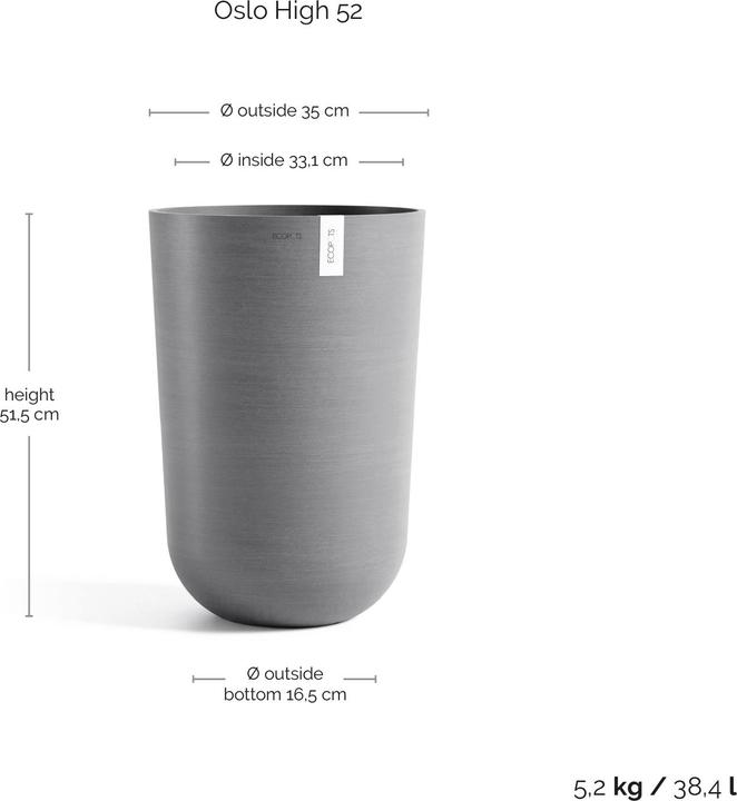 Immagine prodotto Ecopots Oslo High (35 x 51.50 cm)