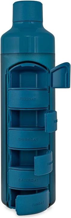 Produktbild Yos Wasserflasche 375ml blau mit Wochendispenser