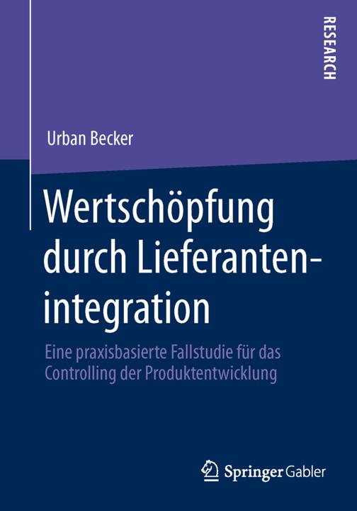 Produktbild Wertschöpfung durch Lieferantenintegration (Niederländisch, Urban Becker, 2013)