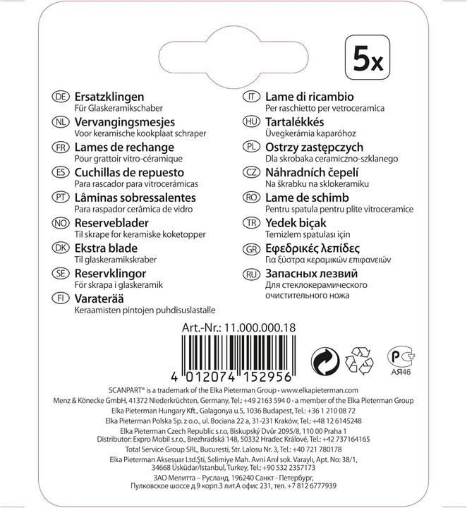 Actual product image Scanpart Replacement blades for glass ceramic scraper, 5 pieces (Replacement blade)