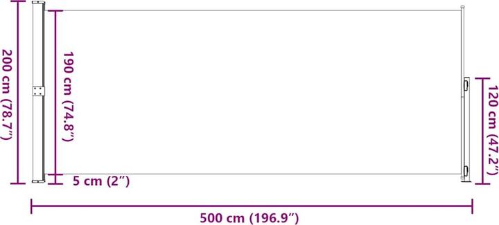 Produktbild vidaXL Seitenmarkise (5 m)
