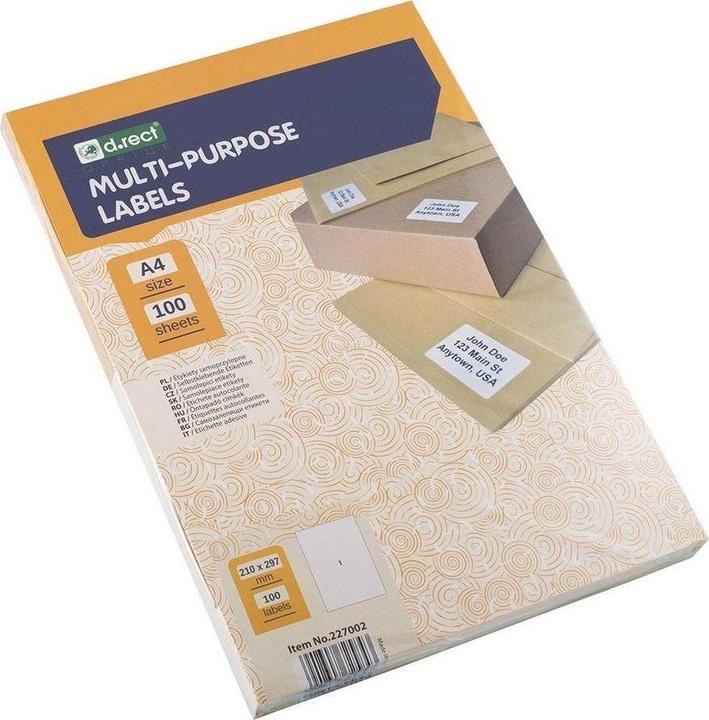 Produktbild D.Rect Selbstklebendes A4-Etikett