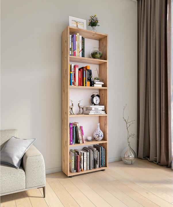 Produktbild VCM Holz Aufbewahrung Stand Regal Bücherregal Deko Bücher Standregal Bulas 5 Fächer (56 x 20 x 169 cm)