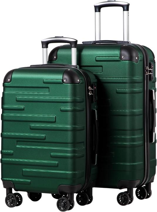 Coolife 2-teiliges Hartschalen-Reisekofferset (S + M) (60 l)